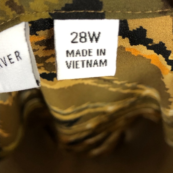 Susan Graver A-Symmetrical Career Brown Leaf Chiffon Blouse Top Plus 28W - Picture 4 of 8